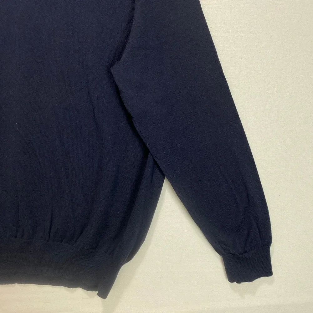 Polo Ralph Lauren Men Navy Blue Pima Cotton‎ V Neck Sweater XL
